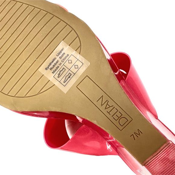 Deltan Emmie Clear Vinyl Wedge Dress Sandals - Size 7 - Picture 7 of 7